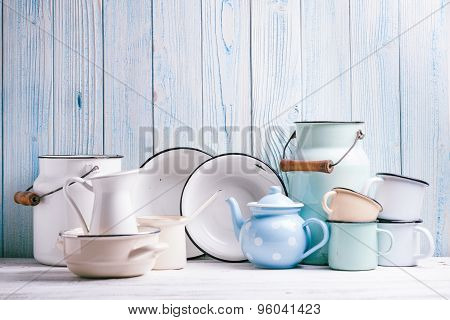 Enamelware still life