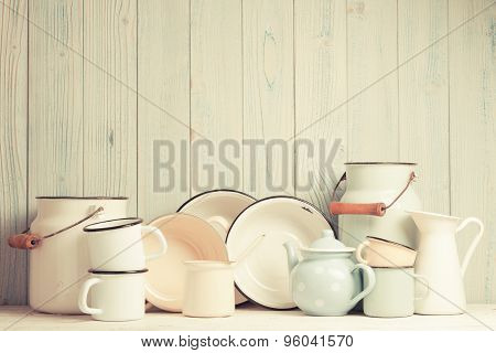 Enamelware still life
