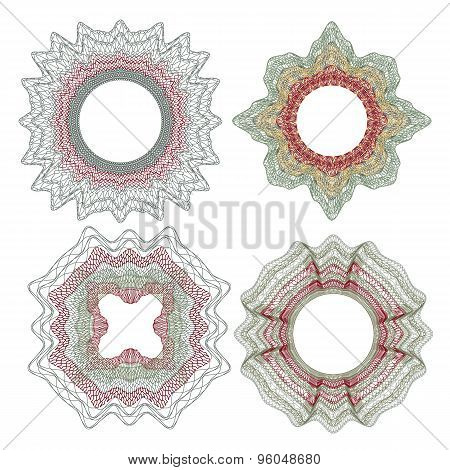 Guilloche elements for design certificate and diploma