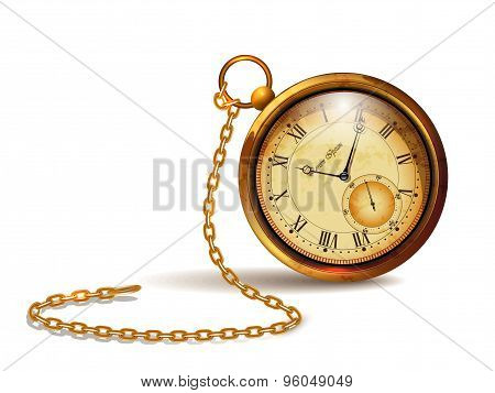 Gold vintage clock.