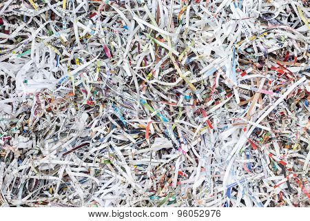 Stack Of Scrap Paper From Paper Cutter For Background
