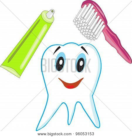 tube of toothpaste with toothbrush in a  cup