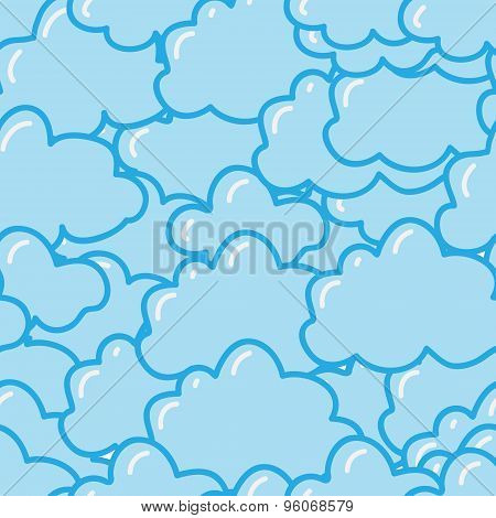 Seamless pattern with cute clouds