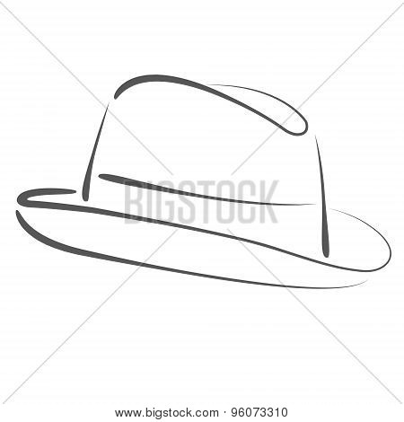 Sketched man s fedora hat.