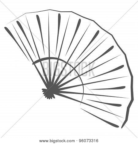 Sketched folding fan.