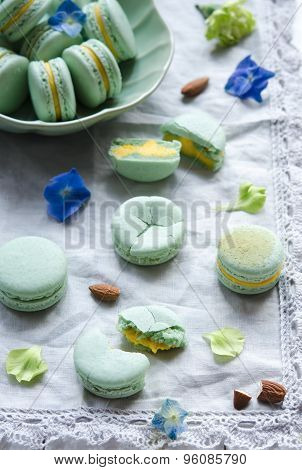 Makarons matcha