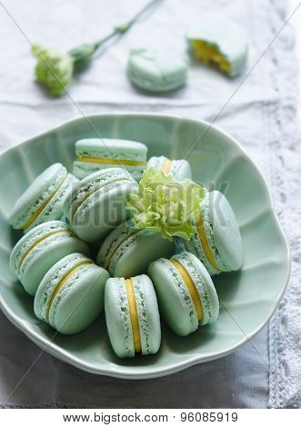 Makarons matcha