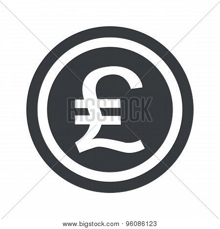 Round black pound sterling sign