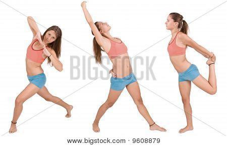 Ragazza facendo Excersises Fitness