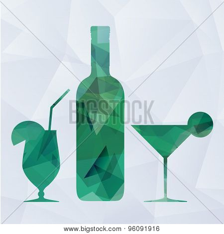 wine glass and geometric concept