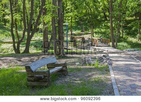Path And The Bridge In The Summer Park
