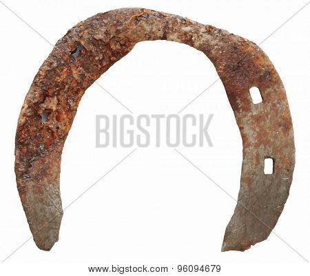 old horseshoe on white background, vector