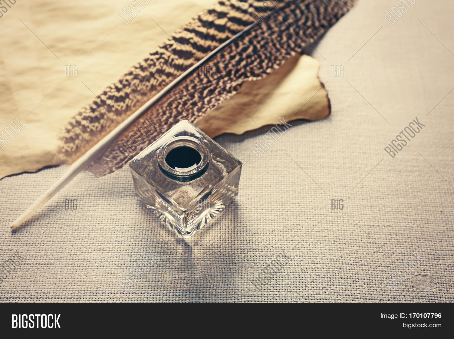 Feather Pen Inkwell On Image & Photo (Free Trial) | Bigstock