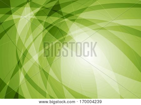 Bright green abstract tech wavy vector background