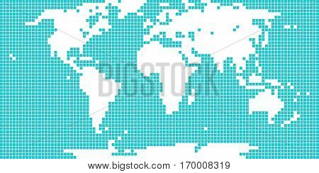 Use it in all your designs. World map atlas in flat dotted style in square shapes. Quick and easy recolorable shape. Vector illustration a graphic element