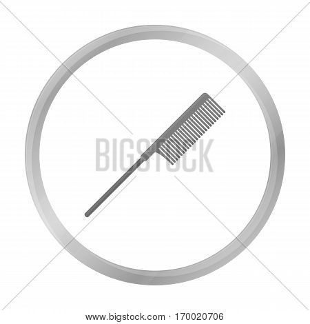 Hair comb icon in monochrome style isolated on white background. Hairdressery symbol vector illustration.