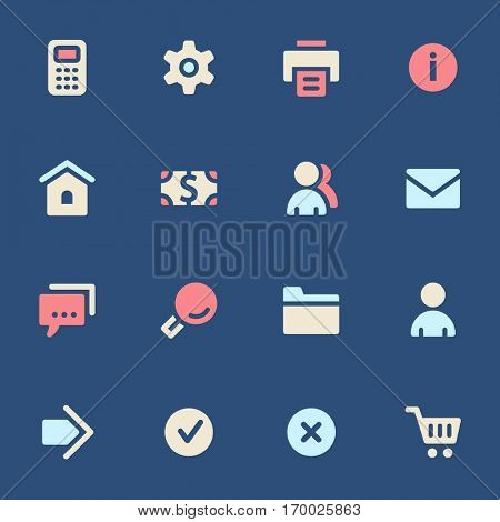 Basic vector mobile icons. Web infographics symbols.
