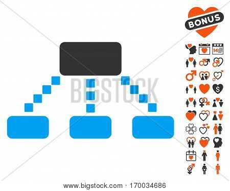 Hierarchy Scheme pictograph with bonus passion design elements. Vector illustration style is flat iconic symbols for web design app user interfaces.