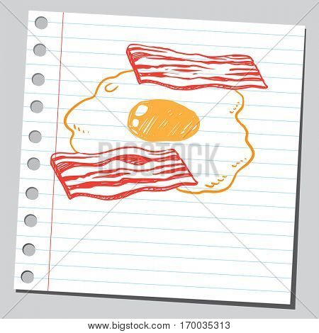 Grilled crisp bacon with egg