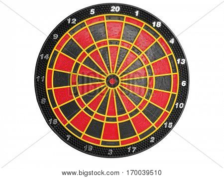 Electronic dartboard for soft tip darts isolated on white background