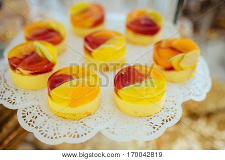 Good exquisite buffet table at a solemn event