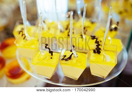 Good exquisite buffet table at a solemn event