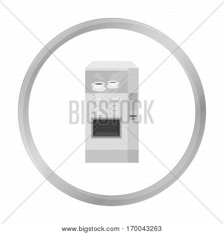 Office coffee vending machine icon in monochrome style isolated on white background. Office furniture and interior symbol vector illustration.