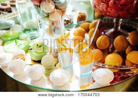 Good exquisite buffet table at a solemn event