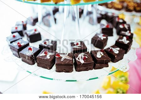 Good exquisite buffet table at a solemn event