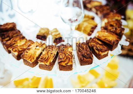 Good exquisite buffet table at a solemn event