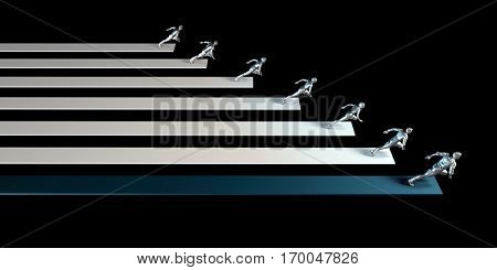 Competitive Advantage in a Business Competition Environment 3D Illustration Render