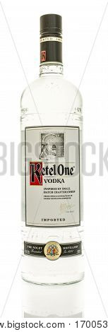Winneconne WI -9 February 2017: Bottle of Ketel One vodka on an isolated background.