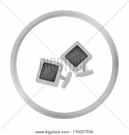 Cufflinks icon in monochrome style isolated on white background. Jewelry and accessories symbol vector illustration.