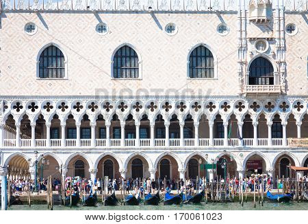 Venice, Italy - June 27, 2016: San Marco Area Full Of Turists