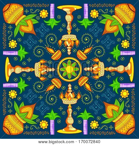 illustration of Happy Pongal greeting background