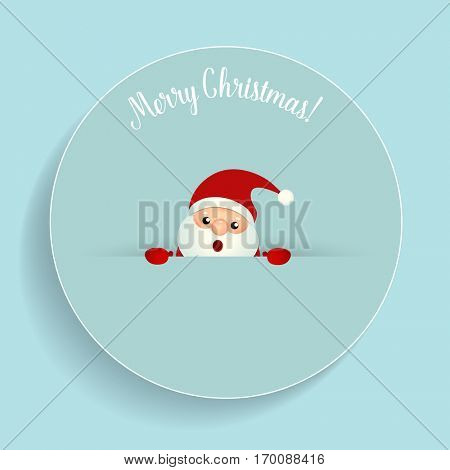 Christmas Greeting Card with Christmas Santa Claus. Vector illustration.