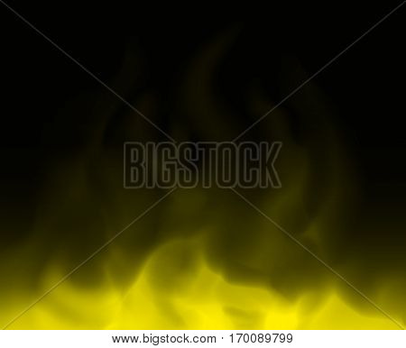 Yellow Cloud And Smoke  Onblack Backgrounds Abstract Unusual Illustration