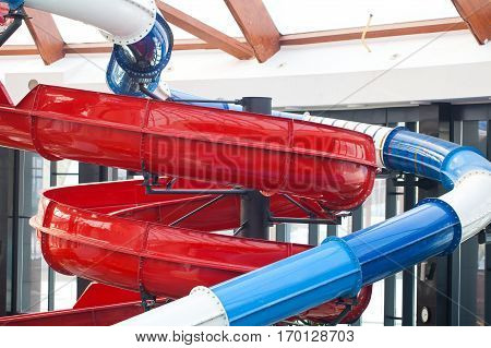 Picture of a spiral water slide in Oradea Romania