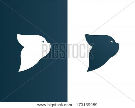 Isolated Vector Illustration. Cat Logos set modern minimalistic backgound