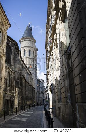 tower of an old city gate la Grosse Cloche Bordeaux France