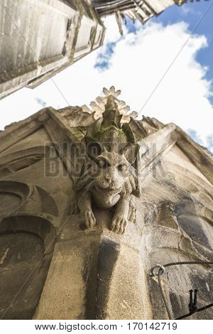 Gargoyle of the Saint Michel church spire Bordeaux France