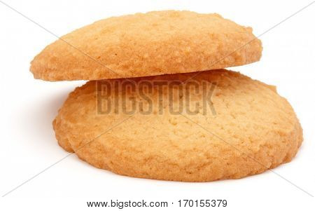 stacked short pastry cookies isolated on white background