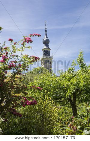 town hall's gothic tower Veere The Netherlands