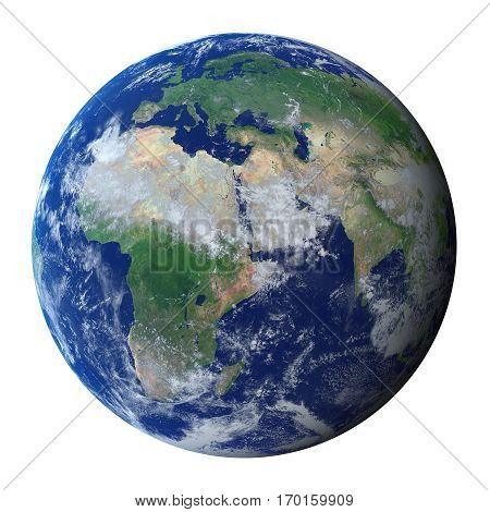 3d render Earth Planet isolated on white and clipping path