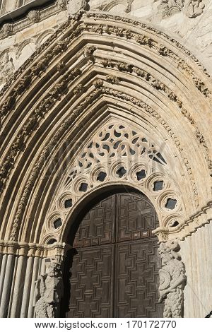 Avila (Castilla y Leon Spain): historic cathedral exterior: main facade