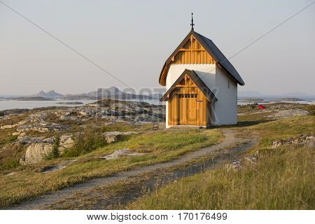 little chapel by the sea on Traena island, Norway