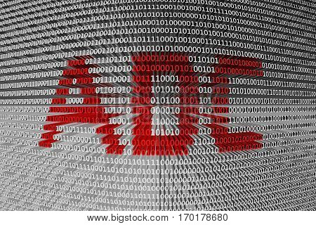 adc is presented in the form of binary code 3d illustration