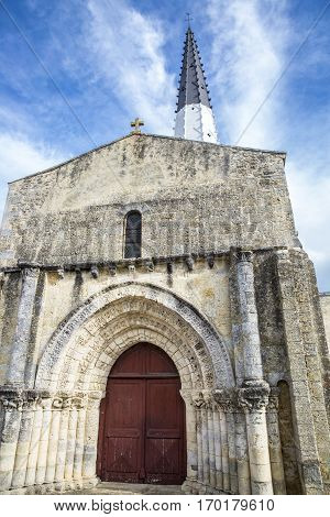 Village of Ars en Re with Saint-Etienne church Ile de Re France