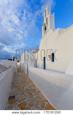 Church in Chora village on Anafi island.