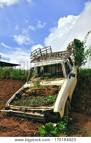 Cultivate car of Royal project, Doi Monjam Chiangmai Thailand